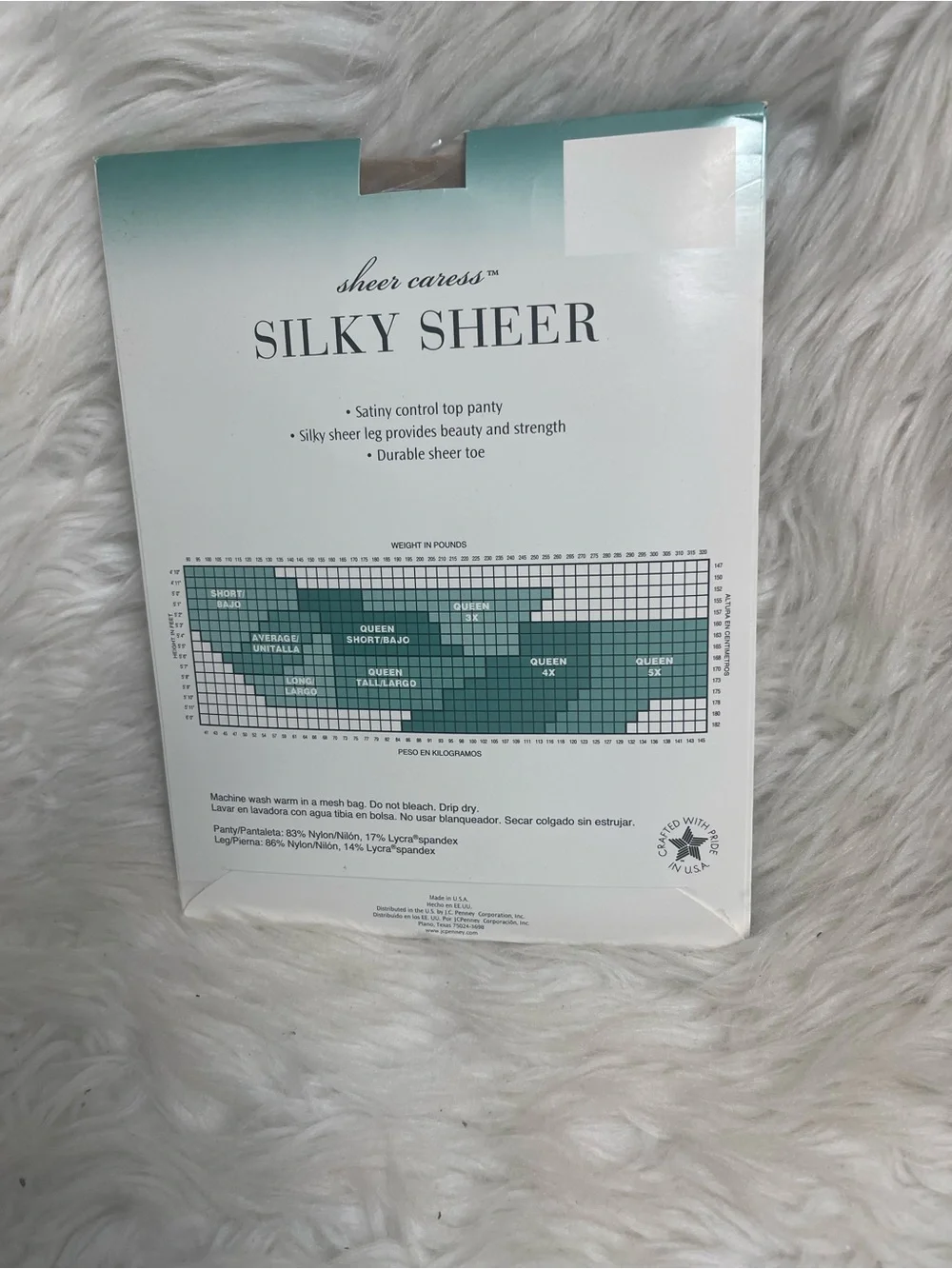 New VTG JC Penney Silky Sheer Pantyhose in Sand shade. Top control SZ Queen tall